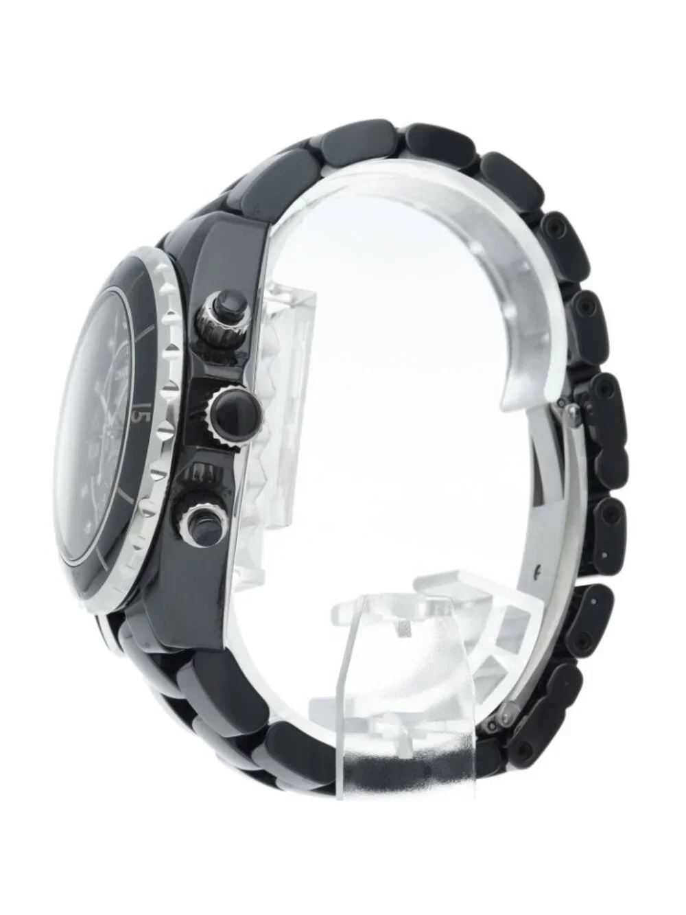 Chanel Watch 41 Chronograph Diamond Ceramic Black